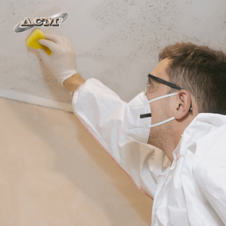 man checking a wall inside a house for mold